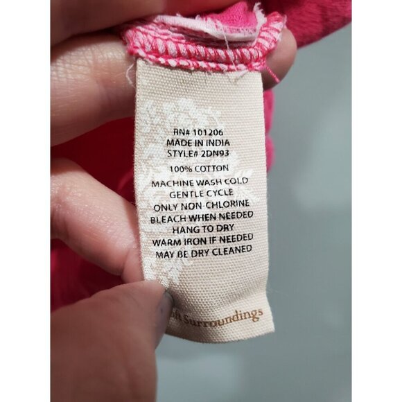 Soft Surroundings Giovinezza Tunic Top Pink Gauze Peasant Boho Slub Cotton Sz XL - Picture 9 of 13